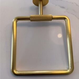 West Elm Antique Brass Bathroom Hardware Towel Ring & Toilet Paper Holder